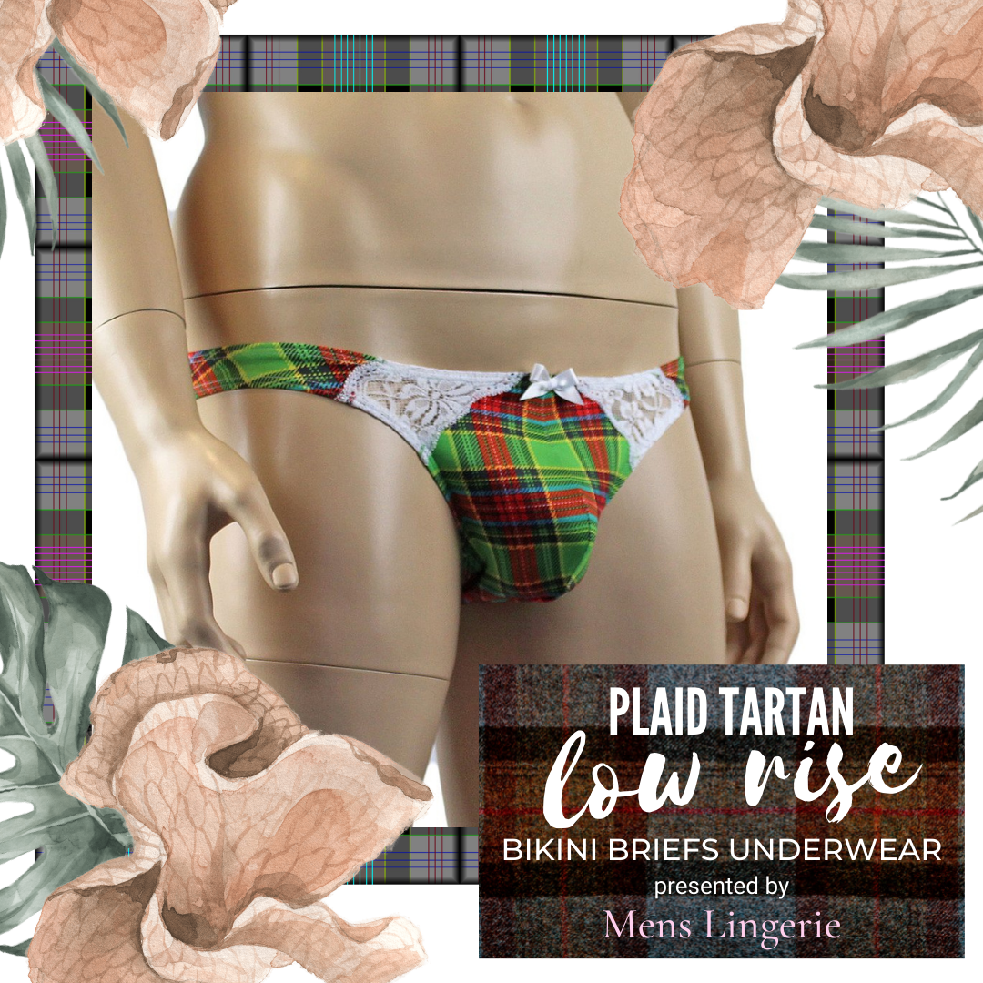 This Spangla Bikini Brief Proves Lace & Tartan Do Make a Lovely Combination