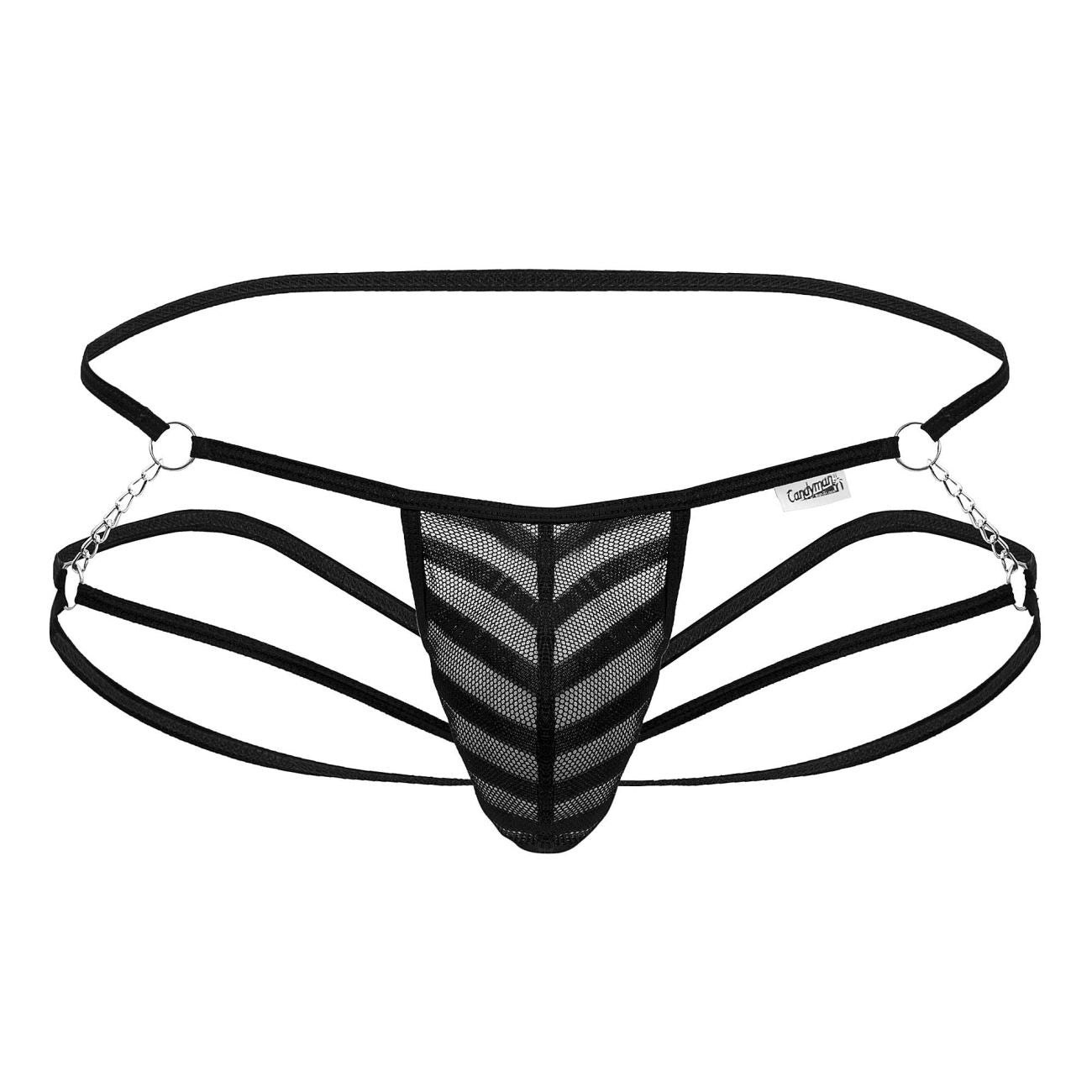 CandyMan 99793 Mesh Jock Thongs Black