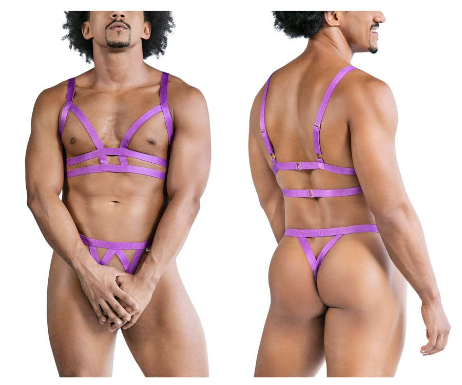 CandyMan 99822 Two Piece Lingerie Outfit Violet