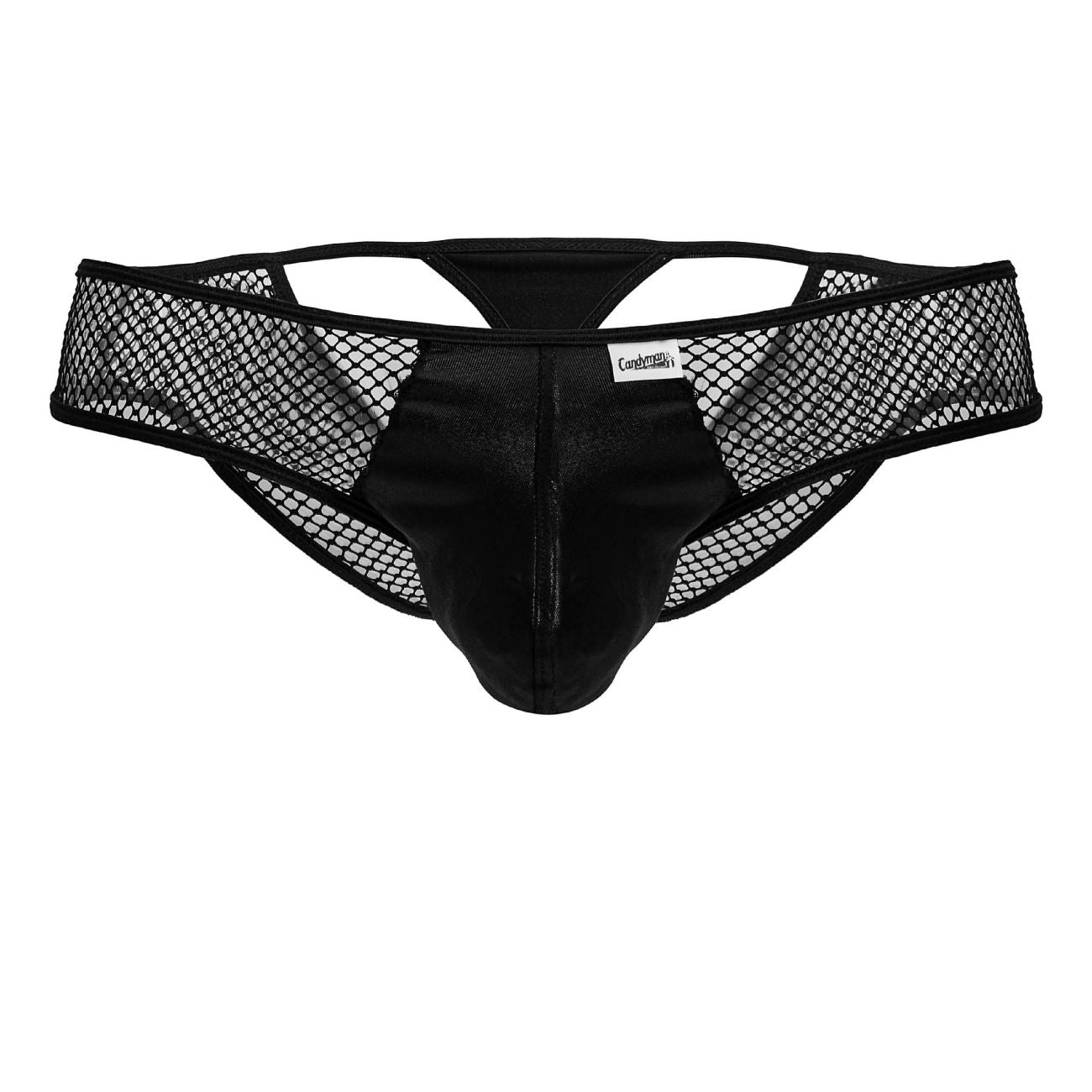 CandyMan 99826 Male Fishnet Thongs Black