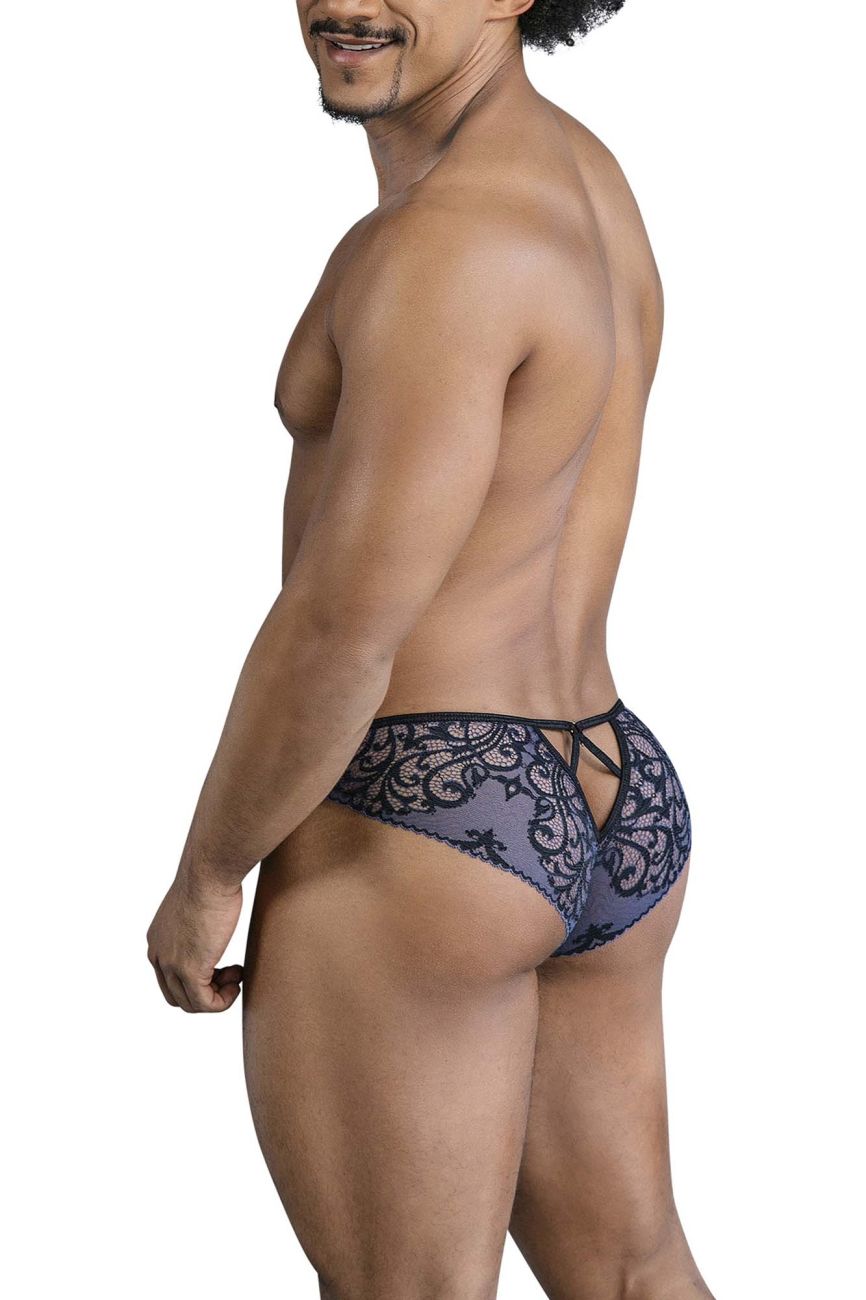 CandyMan 99830 Male Lace Briefs Black-Navy