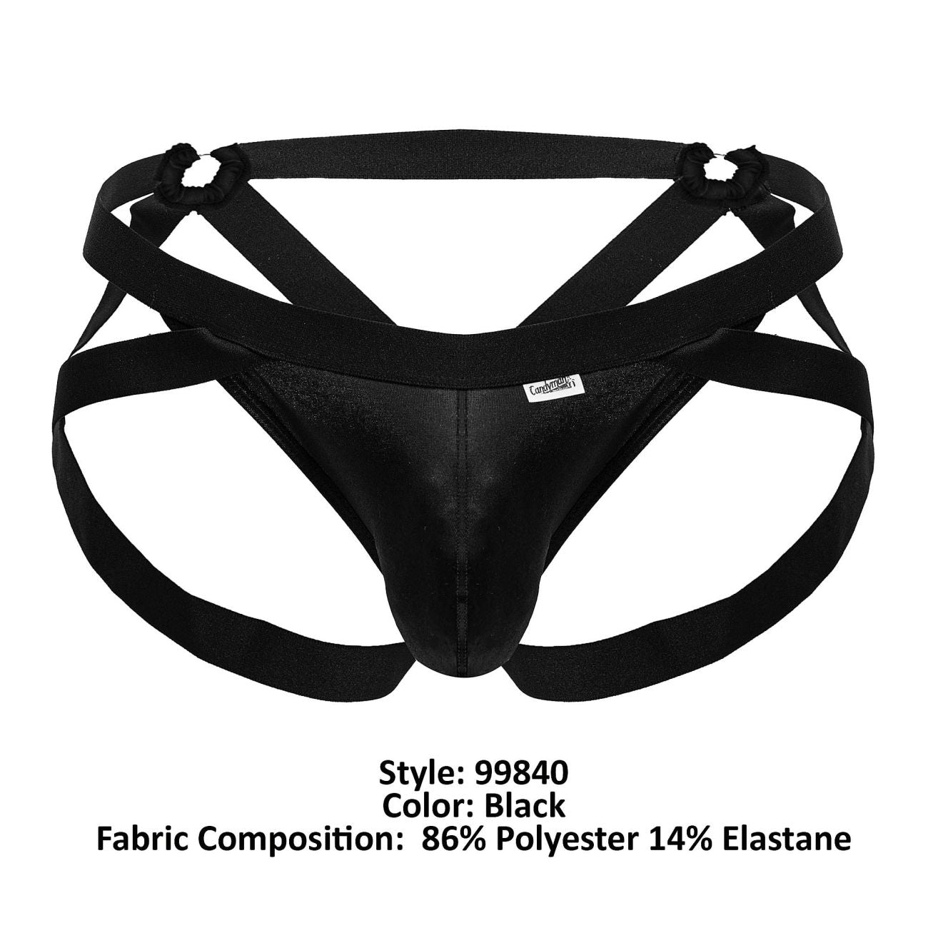 CandyMan 99840 Male Crisscross Jock Look Thong Black