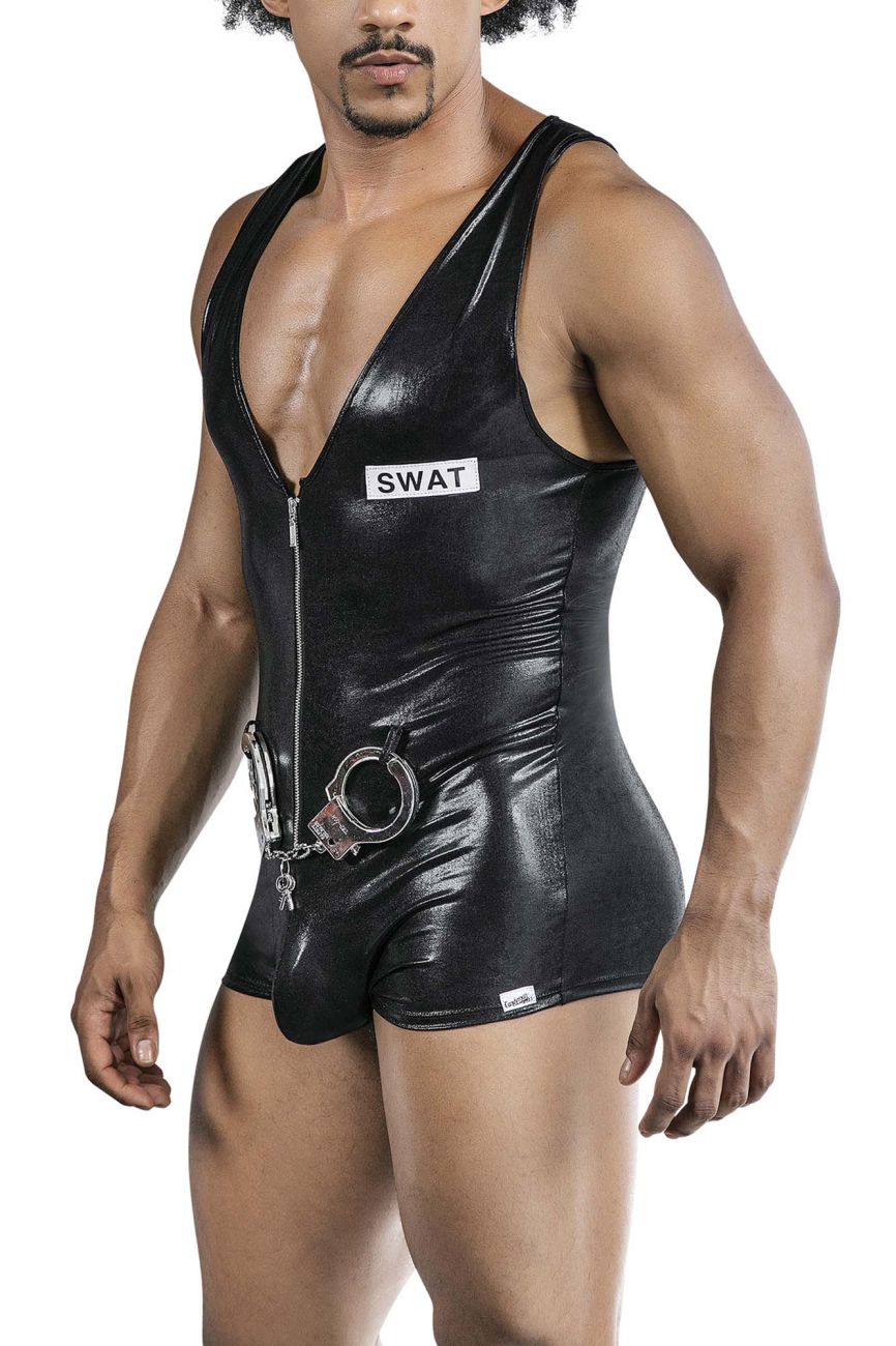 CandyMan 99844 Male Swat Team Police Bodysuit Black