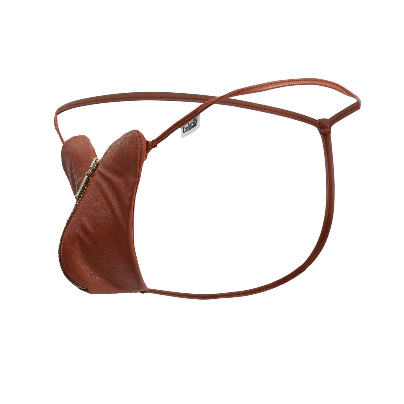 CandyMan 99892 Mens Heart Shaped Thong with Zipper Red