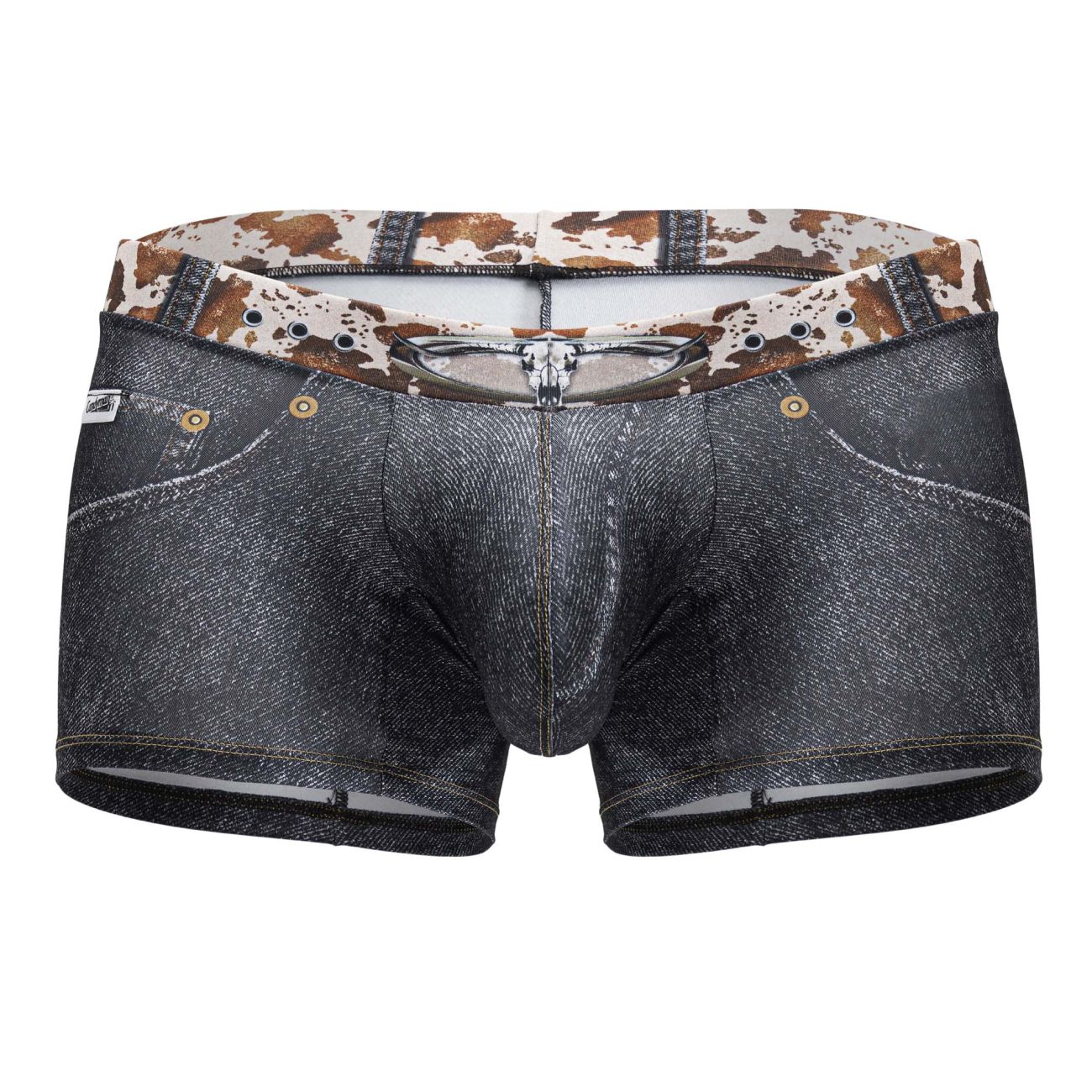 CandyMan 99904 Cowboy Mens Denim Animal Print Trunks Black