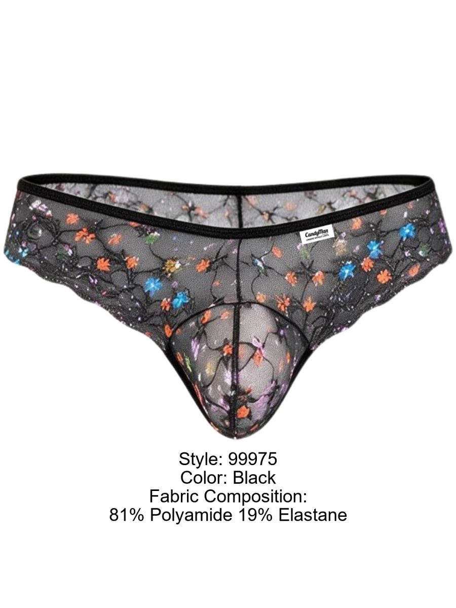 CandyMan 99975 Mens Printed Mesh Unleash Your Bold Style Thongs Color