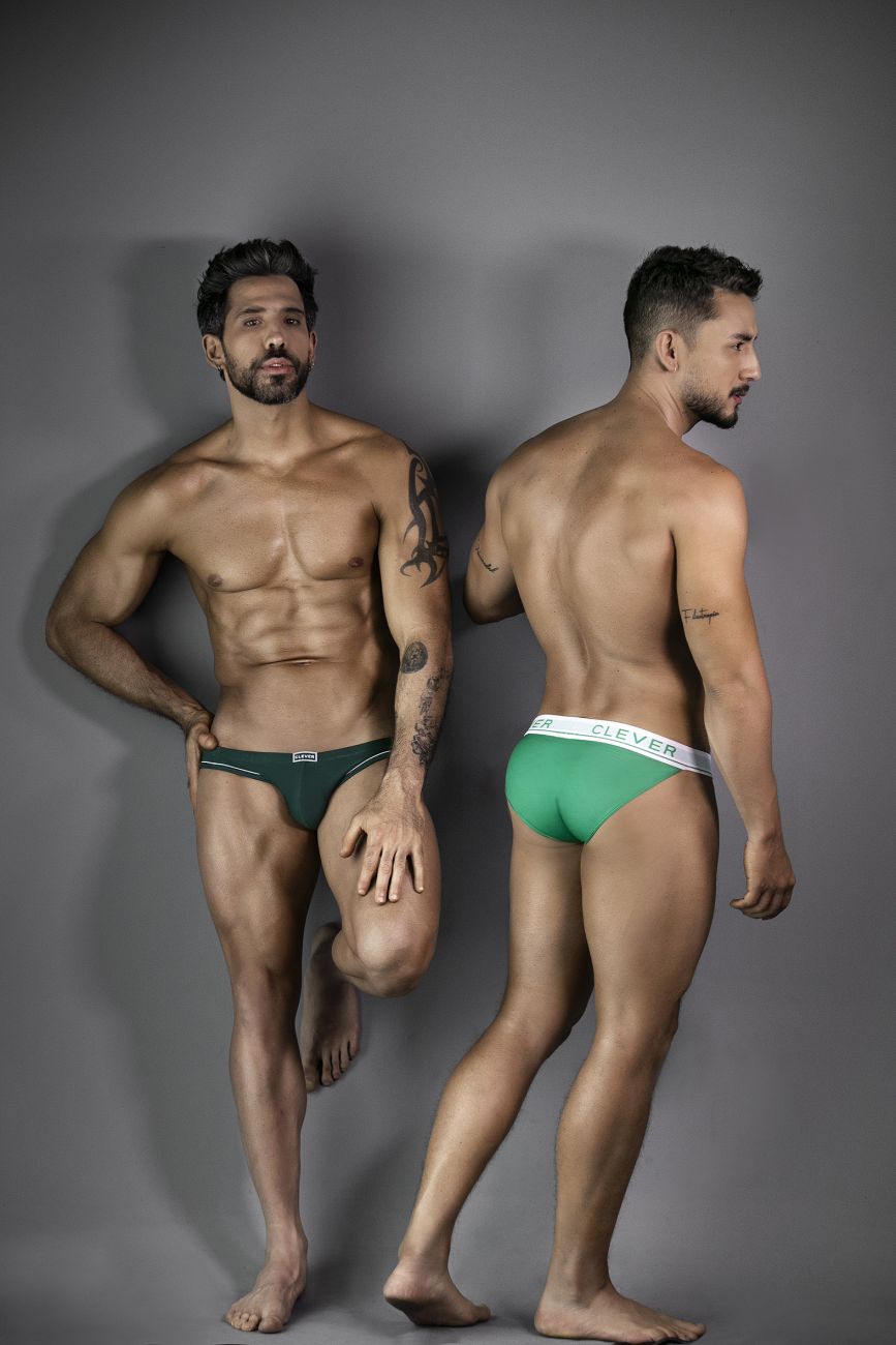Clever 1782 Argovia Mens Piping Trim Briefs Dark Green