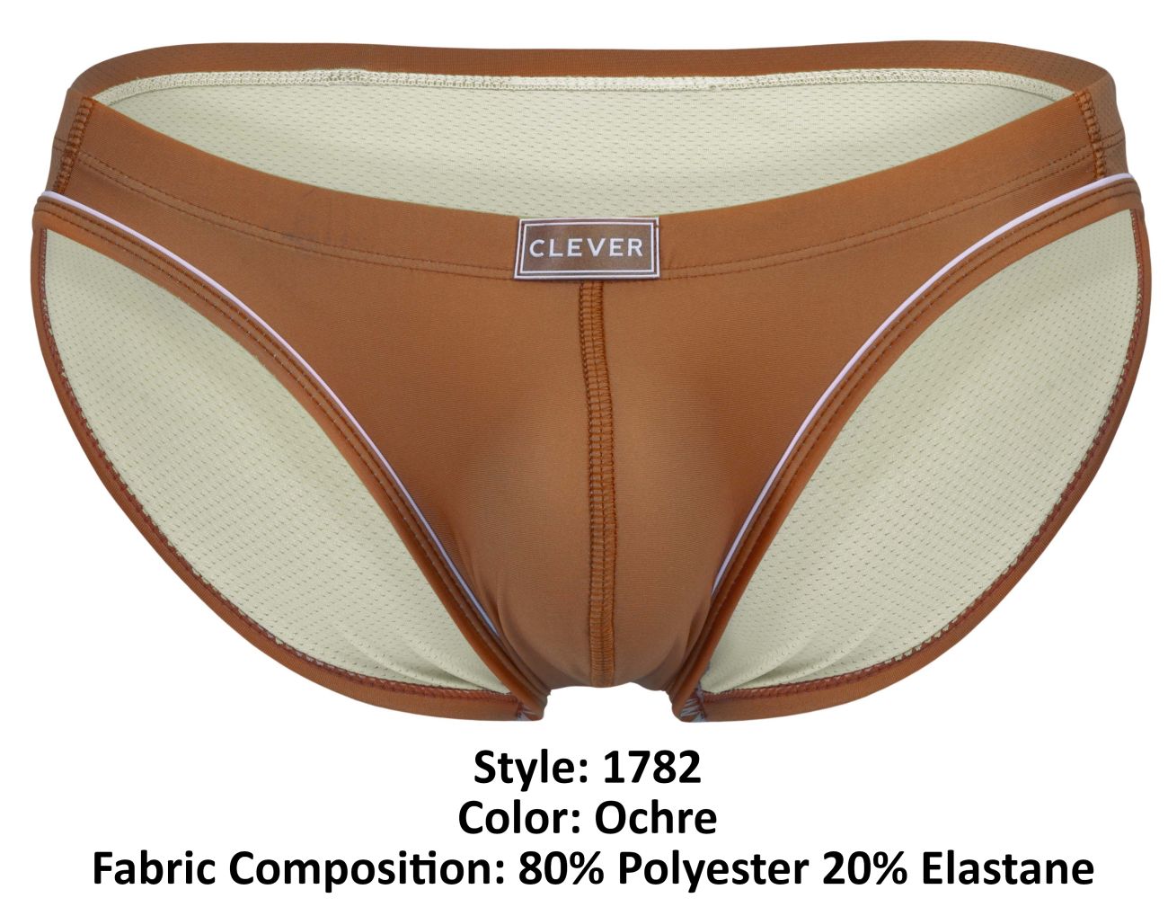 Clever 1782 Argovia Mens Piping Trim Briefs Ochre