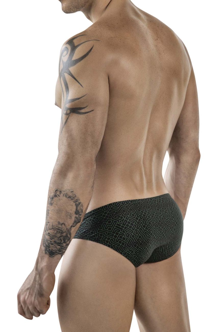 Clever 1853 Mens Laberin Low Rise Bikini Brief Black Geometic