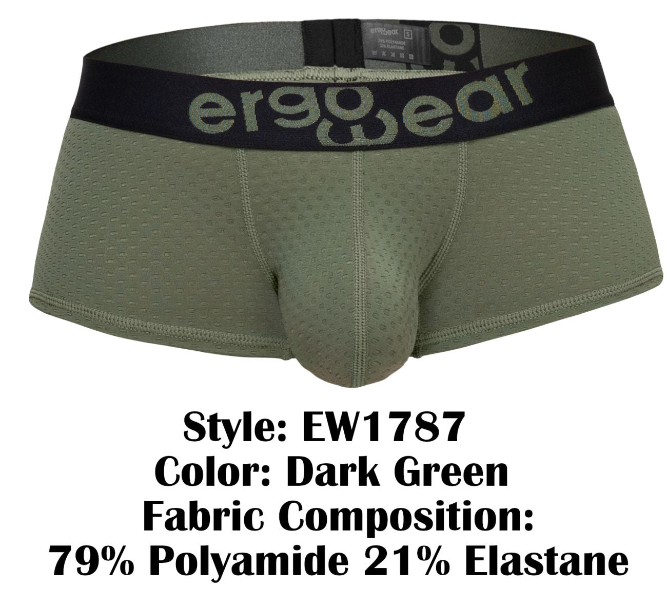 ErgoWear EW1787 MAX FLOW Mens Sleek Trunks DArk Green