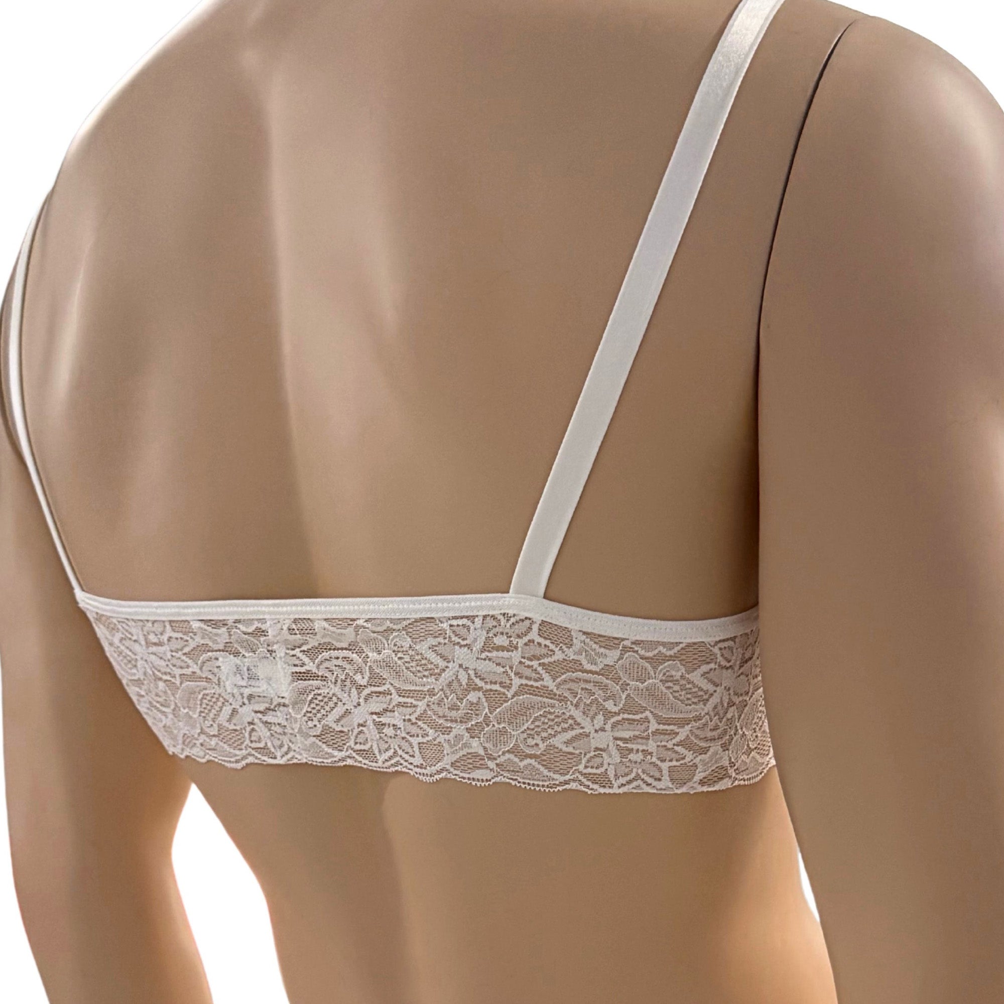 Mens Jackie & Lace Bra Top with Fun & Flirty Detail (light pink & white lace plus other colours)