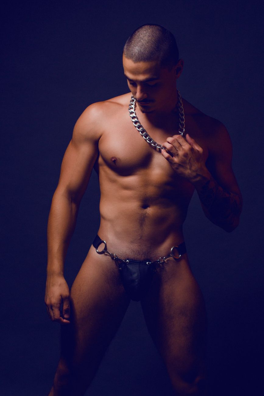 MaleBasics DMBL03 DNGEON Snap Vinyl Look Jockstrap Black