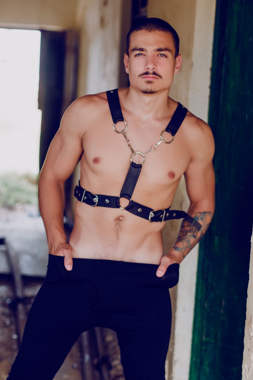 MaleBasics DMBL09 DNGEON Cross Chain Harness Mens Exteme Underwear Black