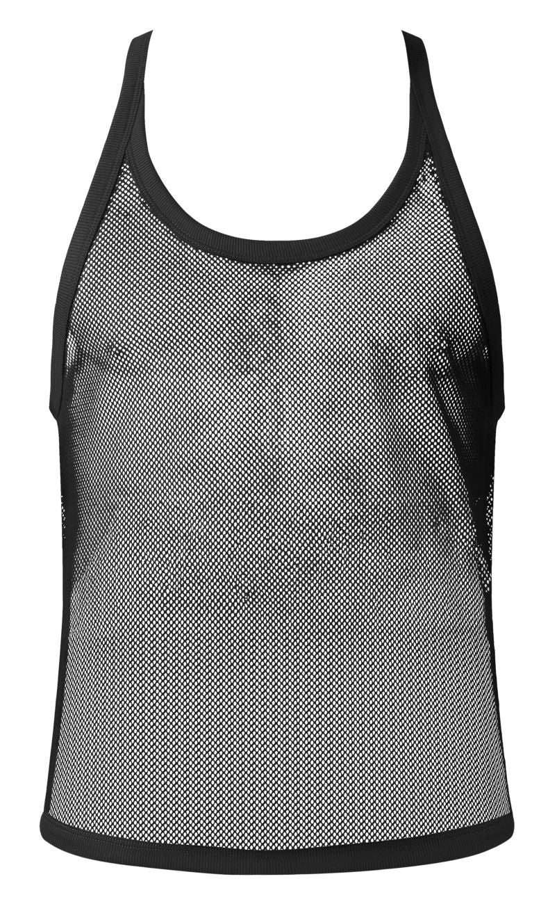 Male Power 110-11C Mens Sexy Stretch Fishnet Tank Top Black