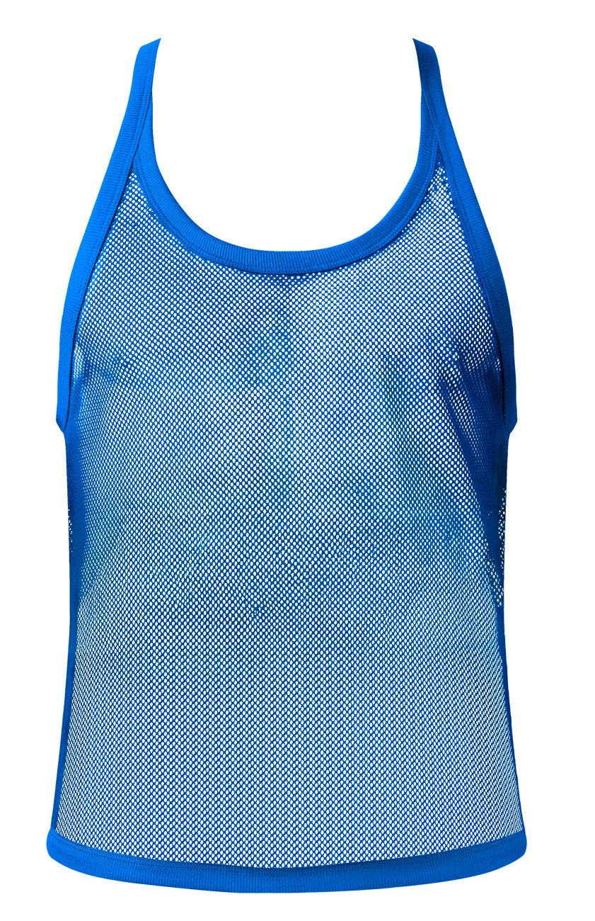 Male Power 110-11C Mens Sexy Stretch Fishnet Tank Top Royal