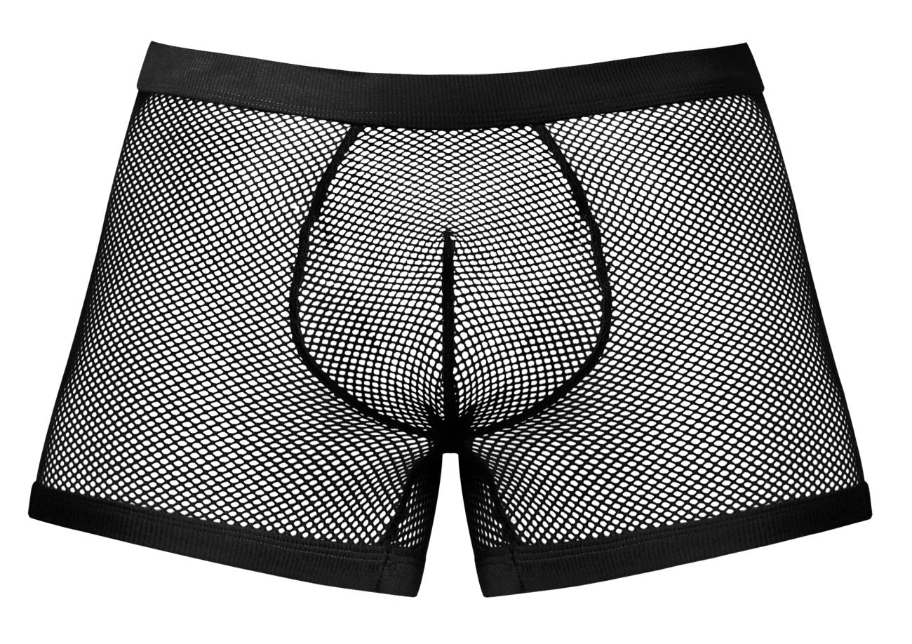 Male Power 152-11C Mens Sexy Fishnet 2 Pouch Short Black