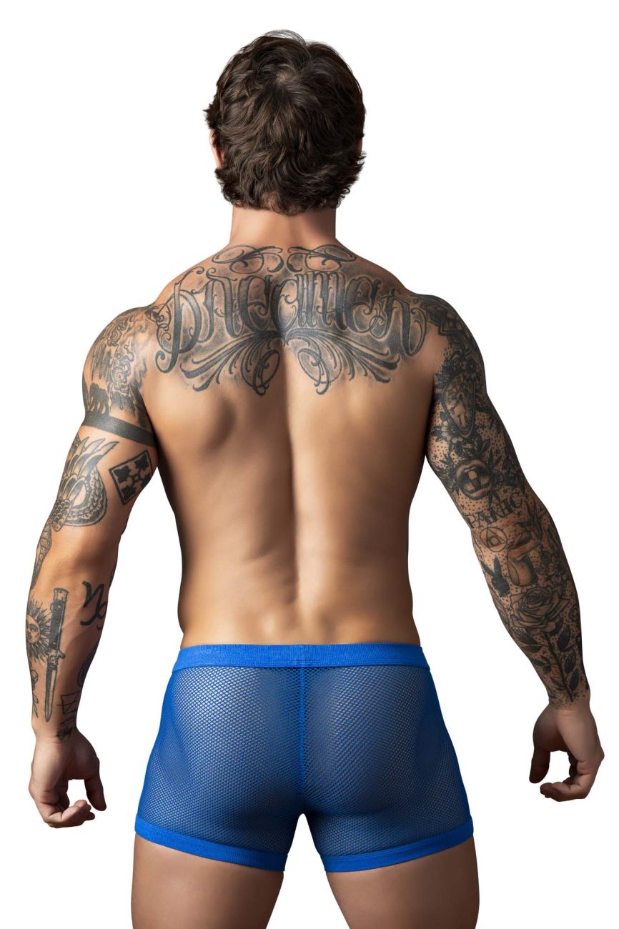 Male Power 152-11C Mens Sexy Fishnet 2 Pouch Short Royal