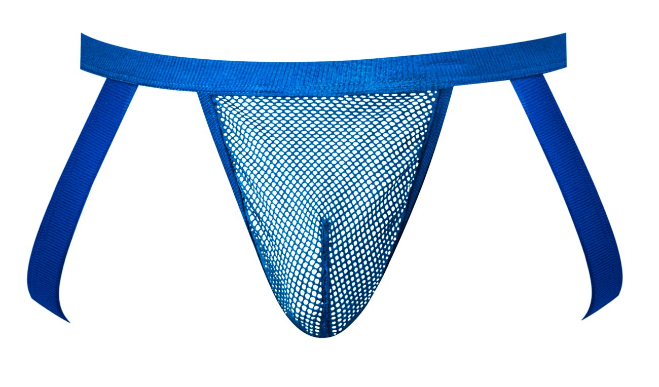Male Power 388-11C Mens See Though Fishnet Jockstrap Royal