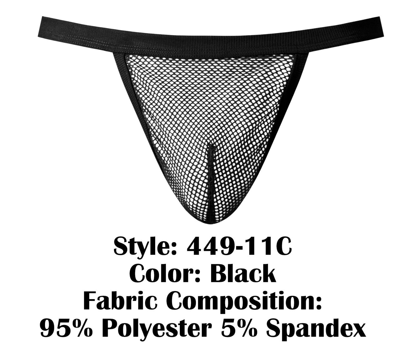 Male Power 449-11C Mens See Through Fishnet G-String Black