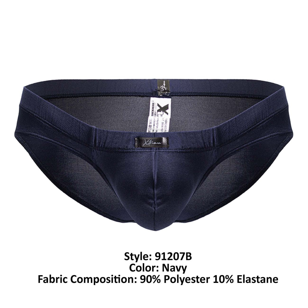 Xtremen 91207B Microfiber Mens Silky Briefs Navy