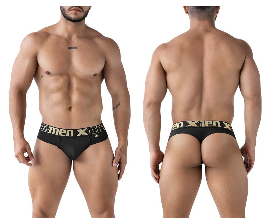 Xtremen 91208B Microfiber Mens Thongs Black