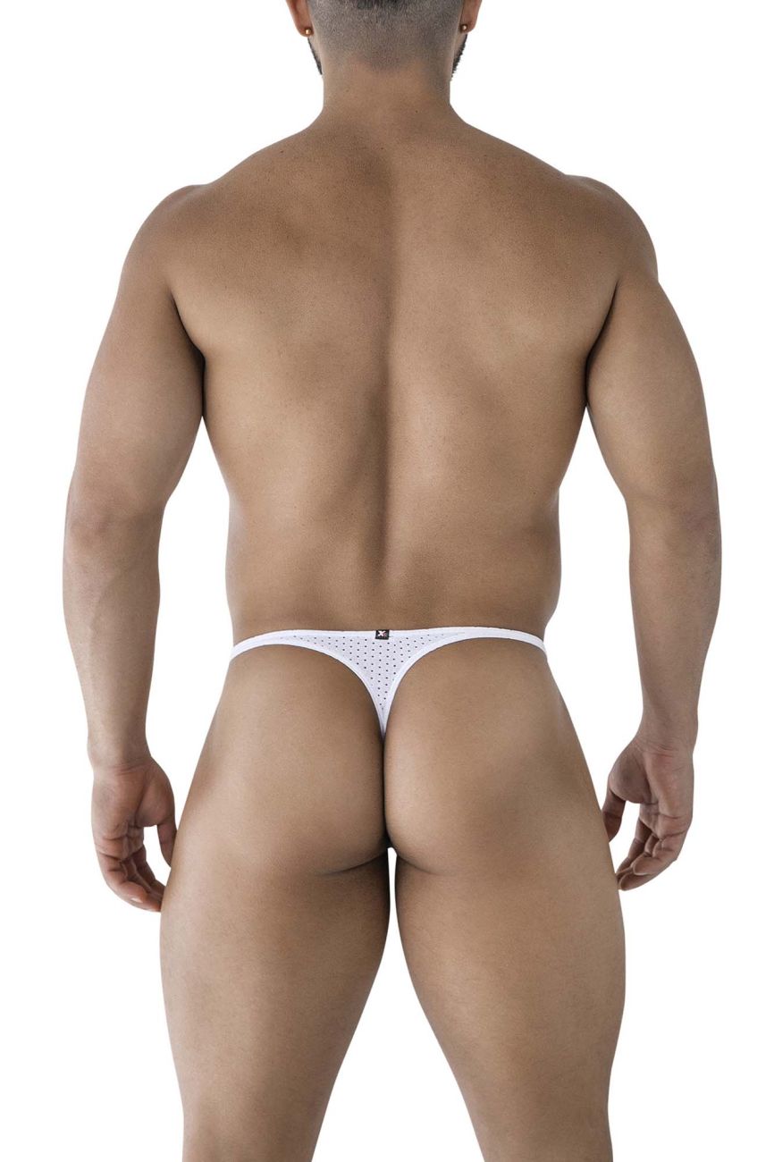 Xtremen 91214B Mens Silky Microfiber Thongs White