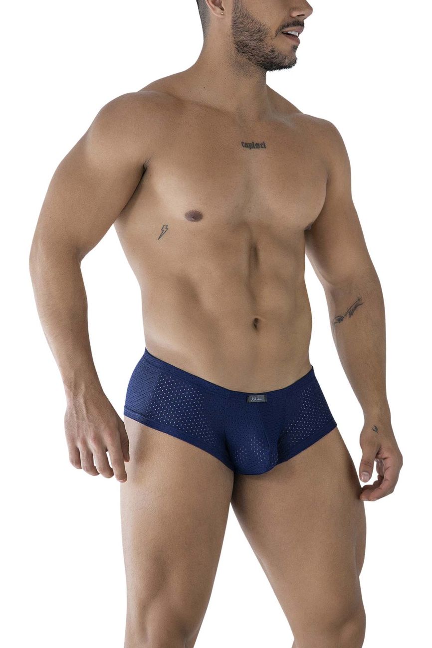 Xtremen 91216B Mens Silky Microfiber Underwear Trunks Dark Blue