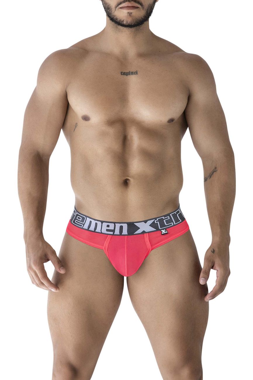 Xtremen 91235 Mens Sheer Microfiber Thong Fuchsia