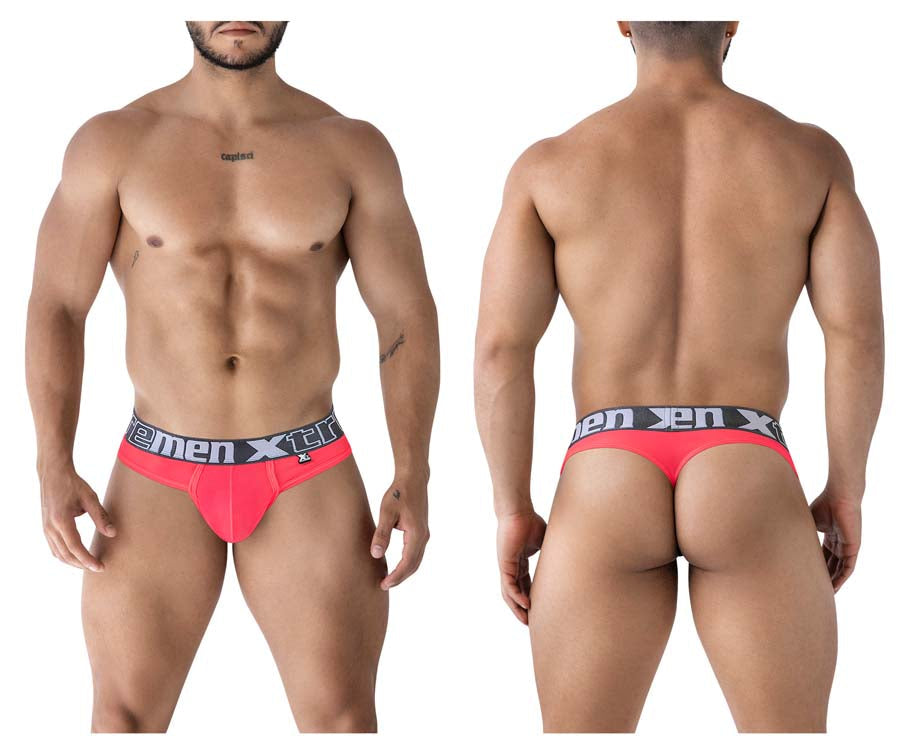Xtremen 91235 Mens Sheer Microfiber Thong Fuchsia