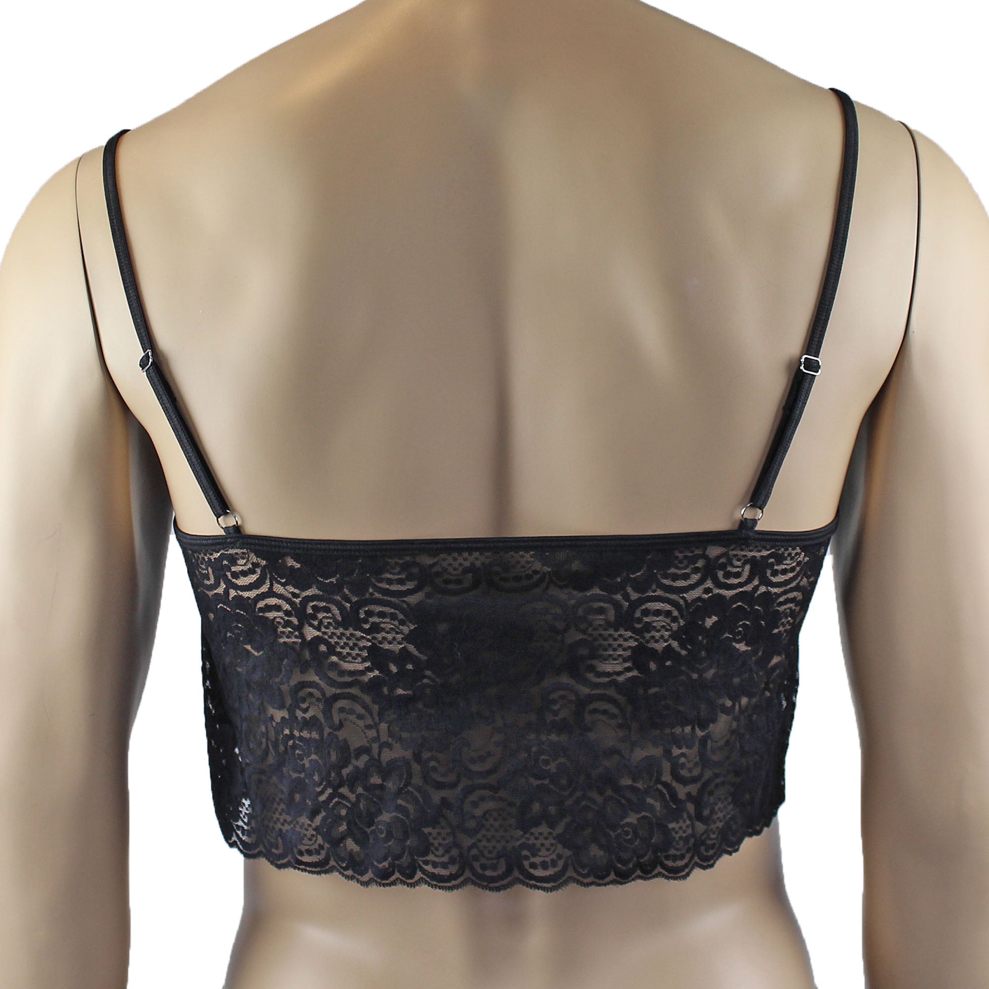 Mens Rebecca Pretty Lace Camisole Top Male Lingerie Black
