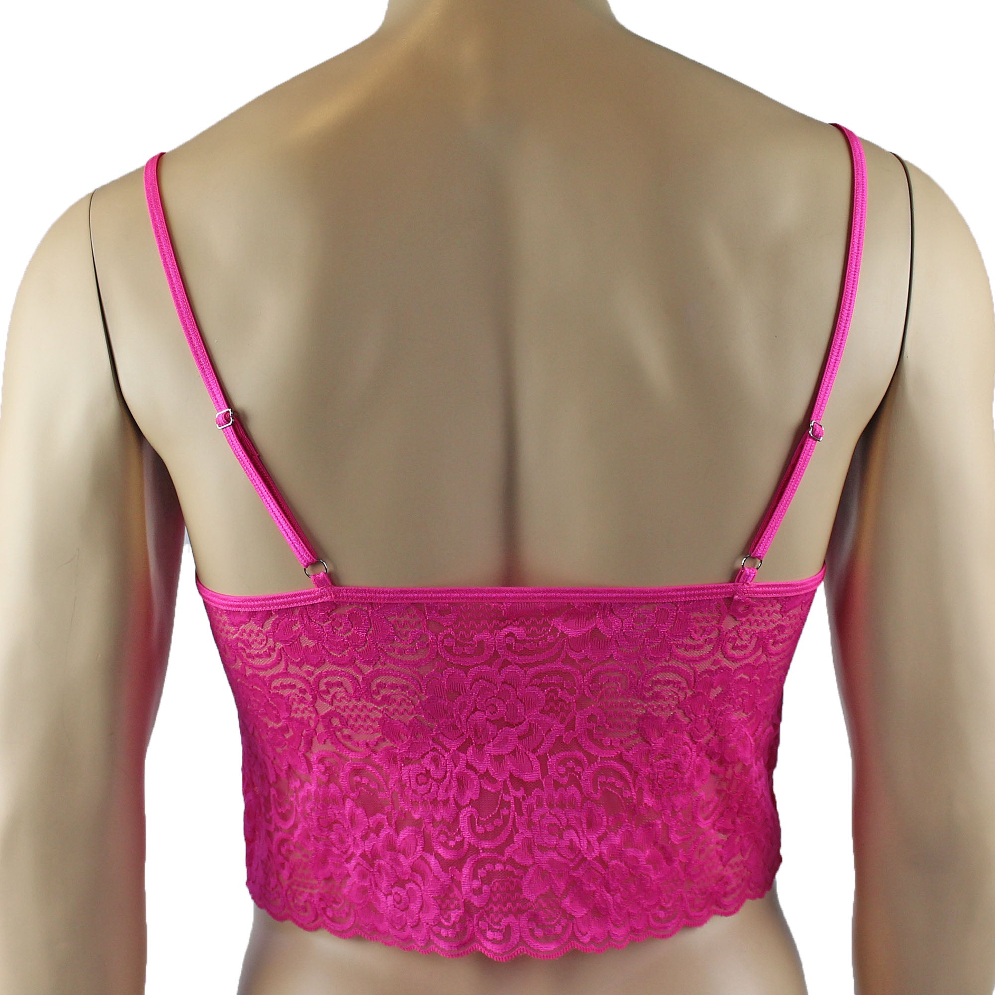 Mens Rebecca Pretty Lace Camisole Top Male Lingerie Hot Pink