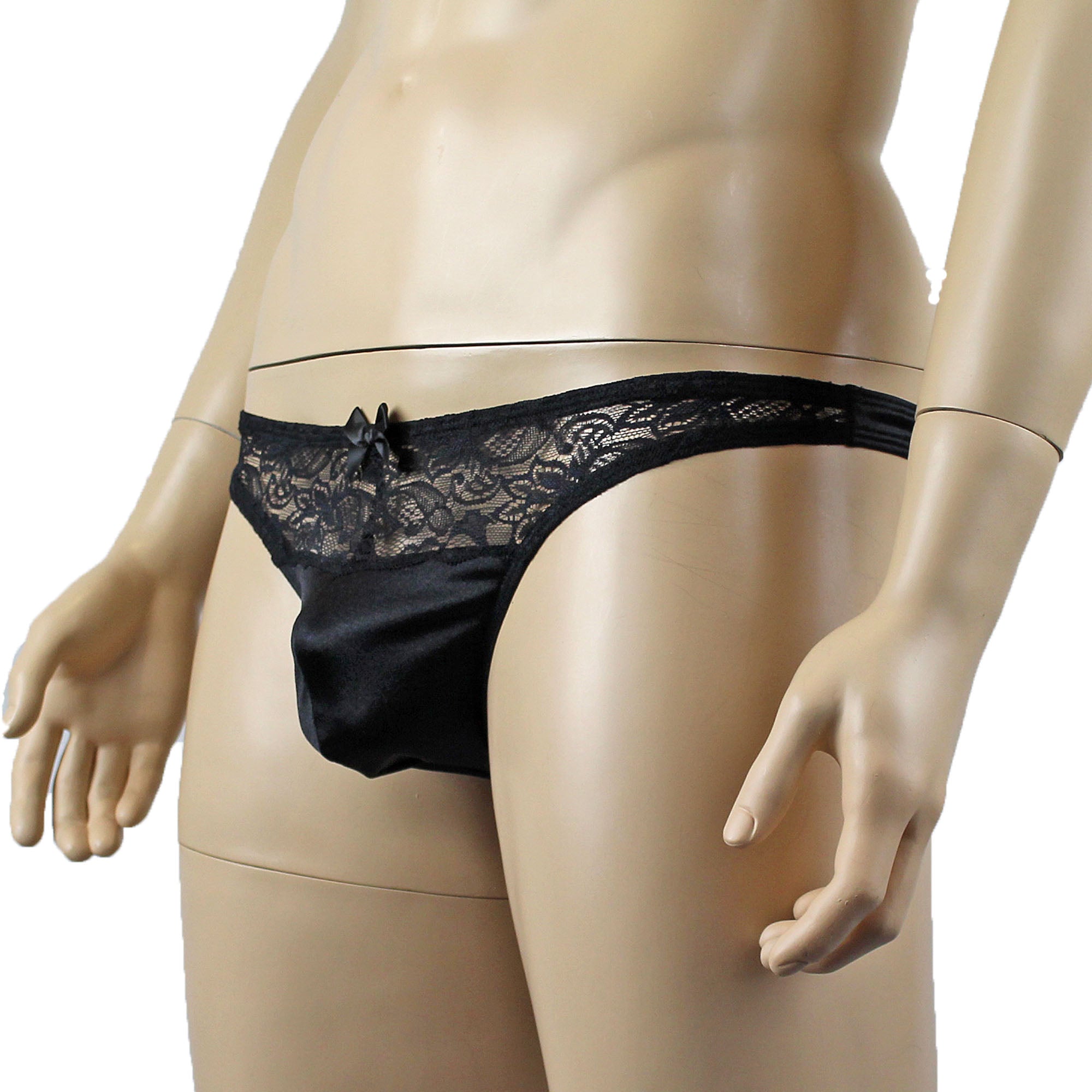 Male Romance Stretch Spandex G string Thong & Garterbelt Black or White