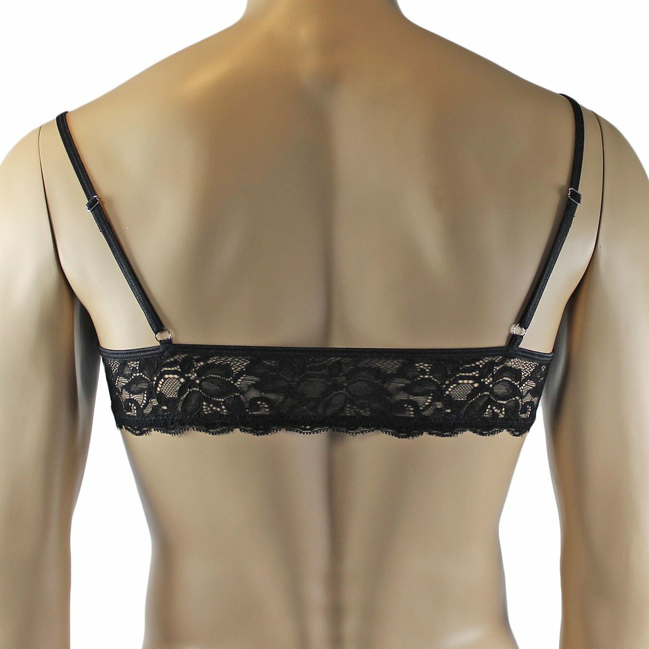 Mens Kristy Lingerie Lace Bra Top BR04 and Lace Panty Black
