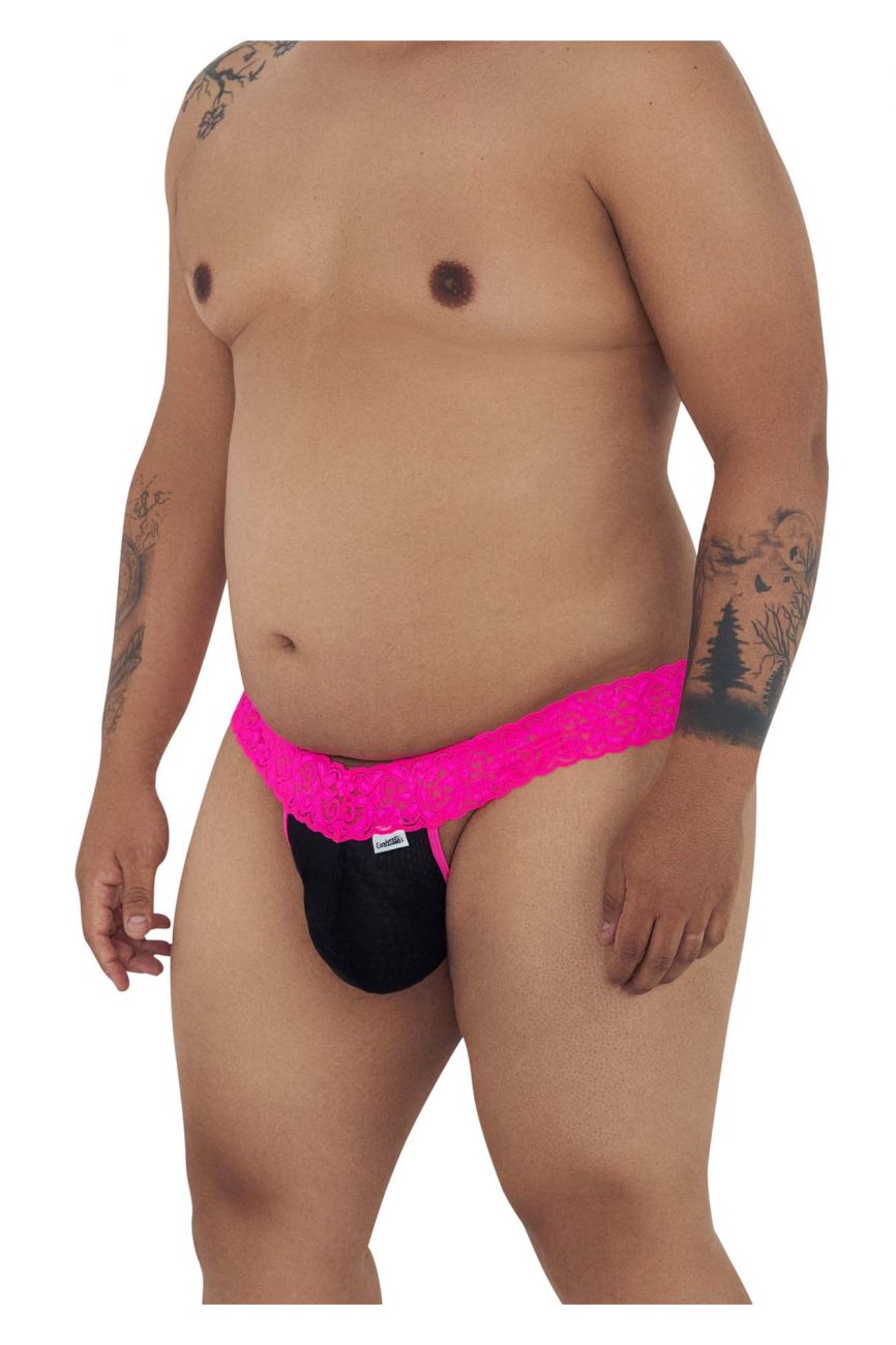 CandyMan 99370X Alluring Thongs Hot Pink Plus Sizes