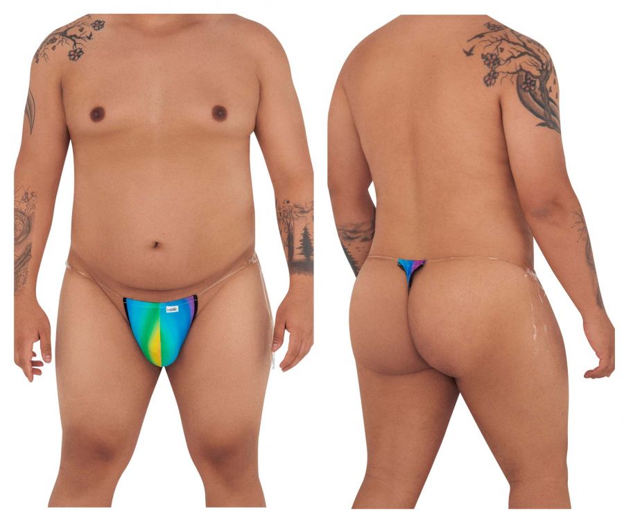 CandyMan 99571X Invisible Micro G-String Rainbow Print Plus Sizes