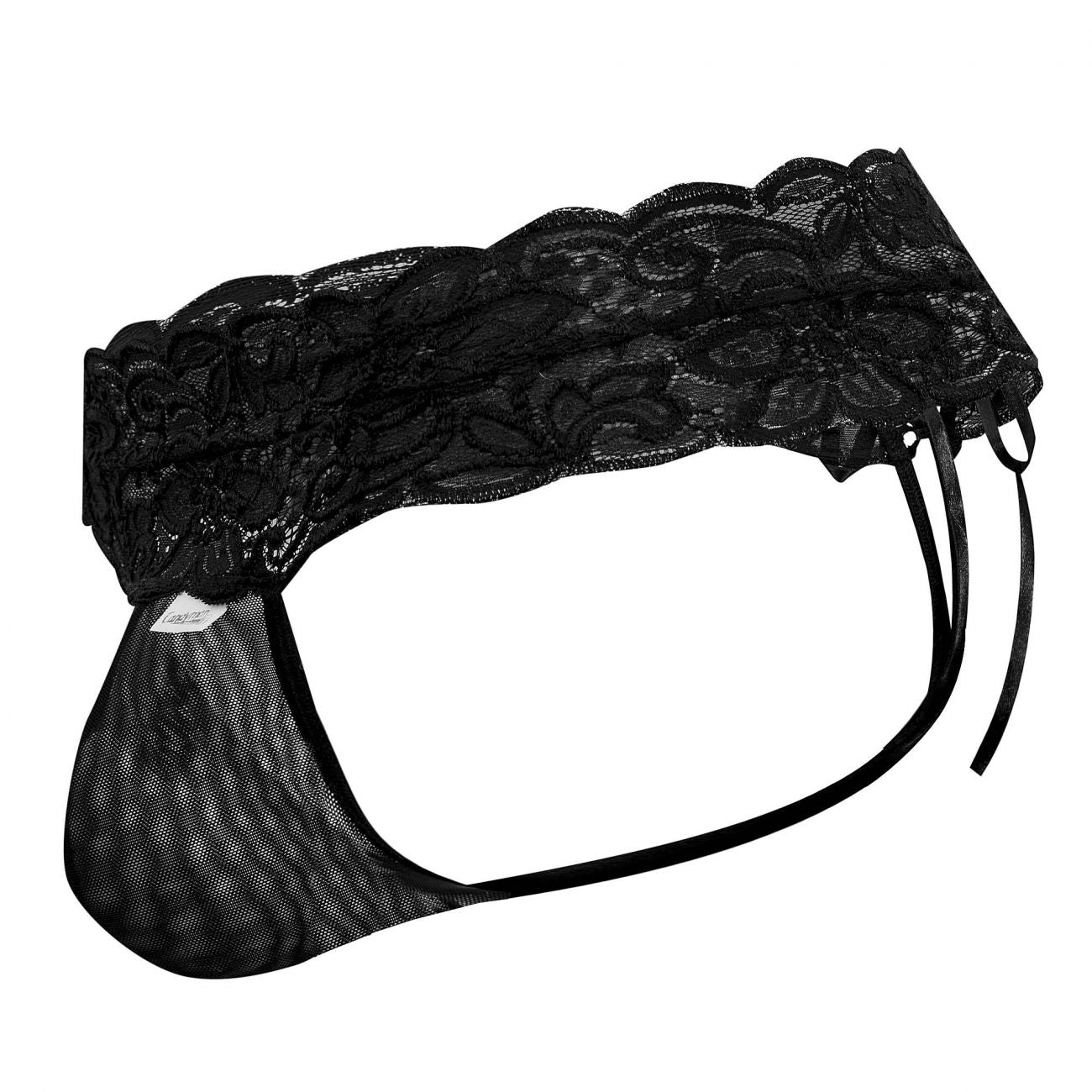 CandyMan 99595X Lace Thongs Black Plus Sizes