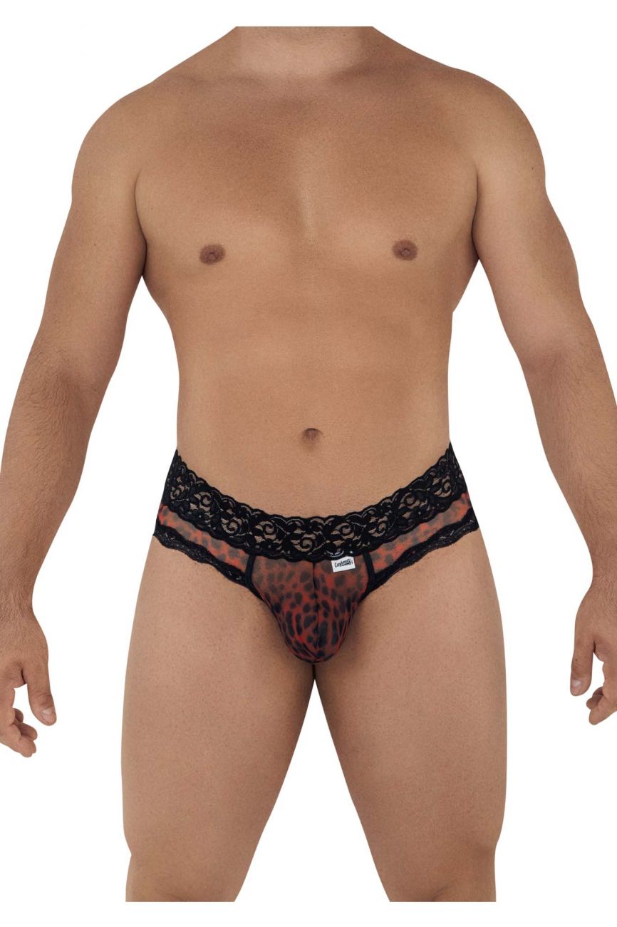 CandyMan 99596 Mesh-Lace Thongs Leopard Print