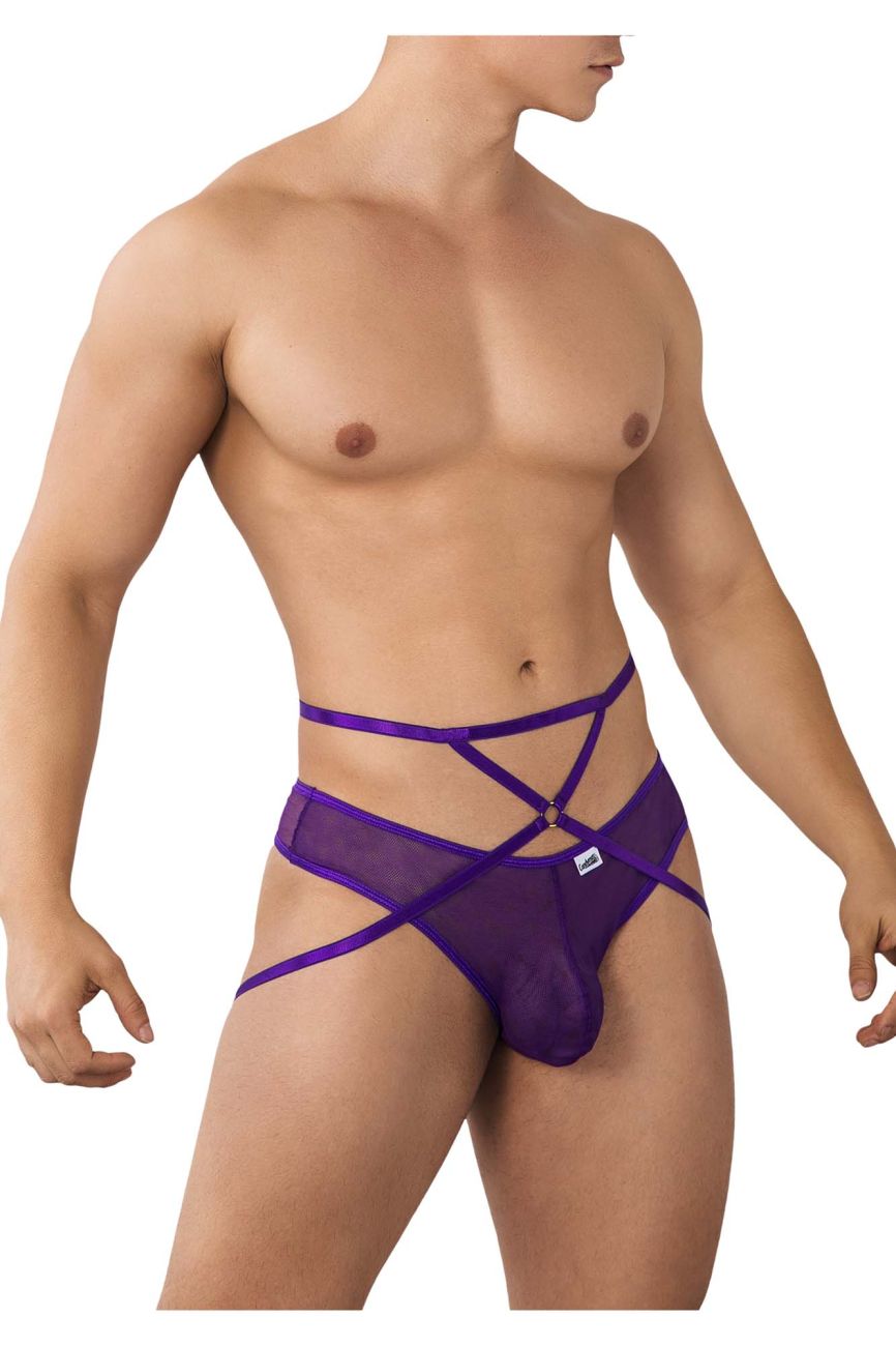 CandyMan 99640 Mesh Thongs Purple