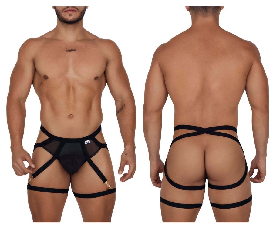 CandyMan 99675 Garter Jock Two Piece Set Black