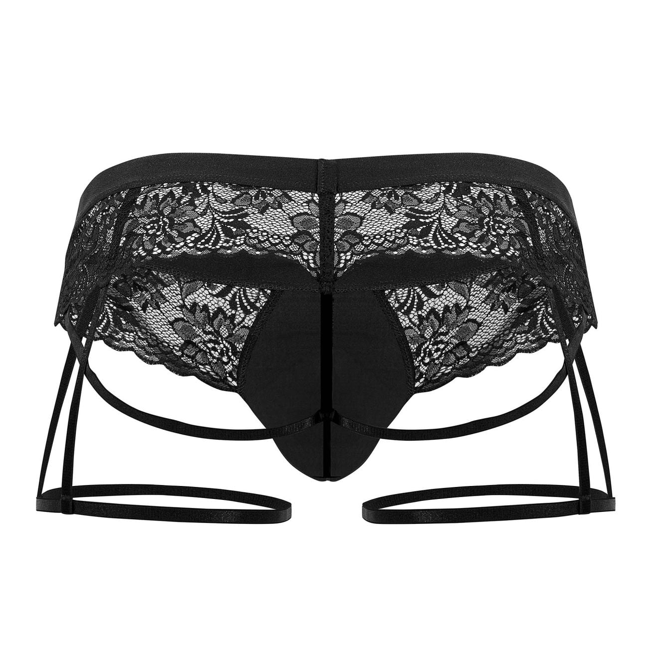 CandyMan 99717 Lace Garther Jockstrap Black