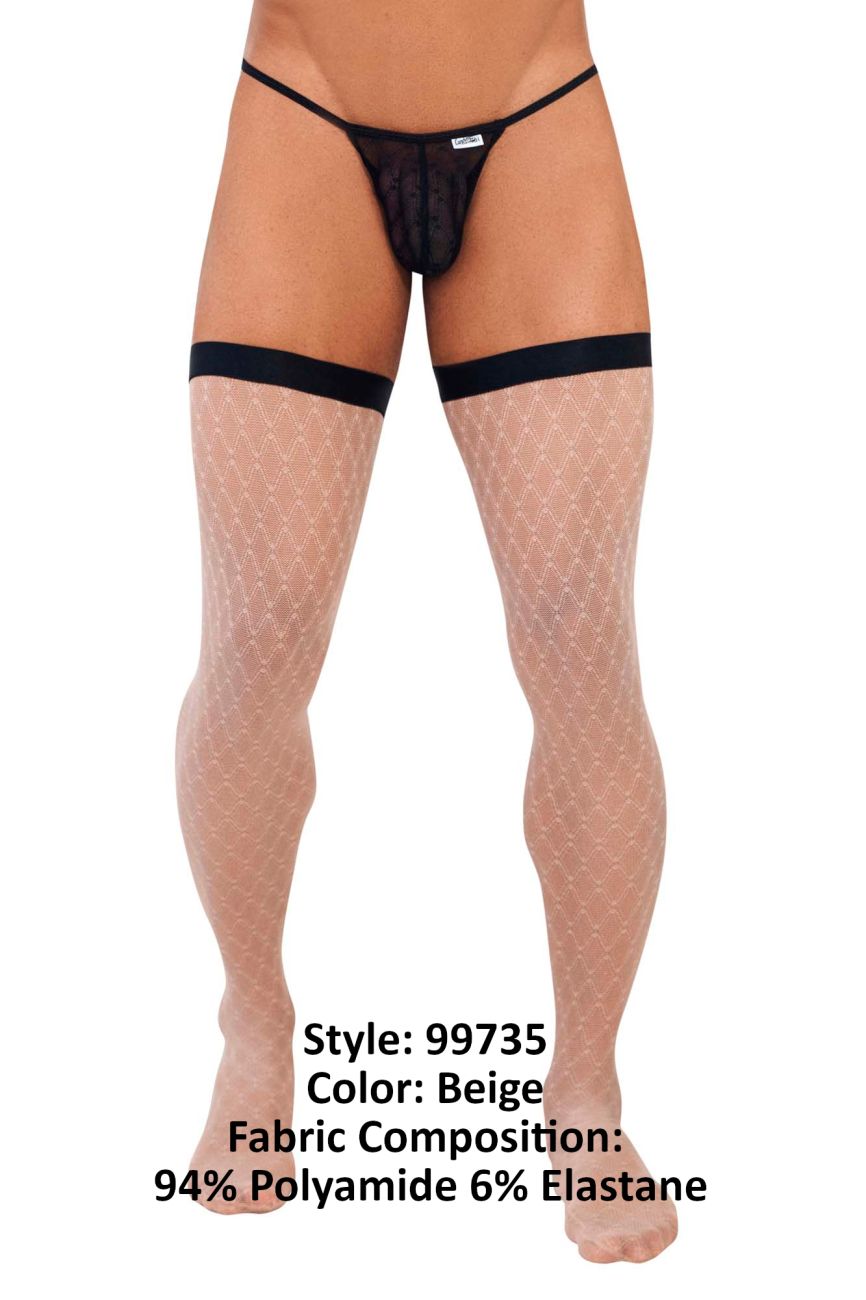CandyMan 99735 Mesh Thigh Highs Black