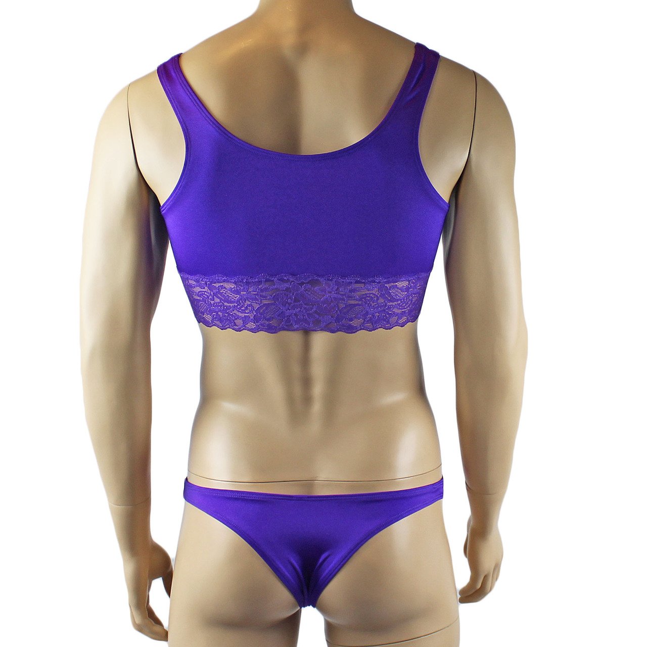 Male Lingerie Bra Camisole Top with Capri Bikini (purple plus other colours)