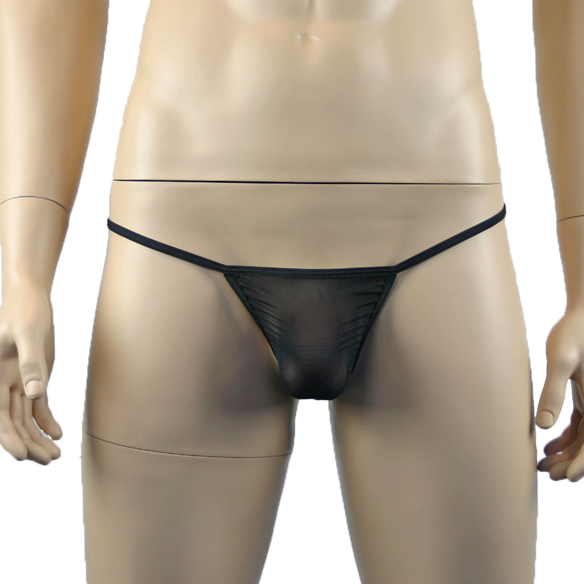 Mens Vicky See Through Mesh Micro Mini Pouch G string Black