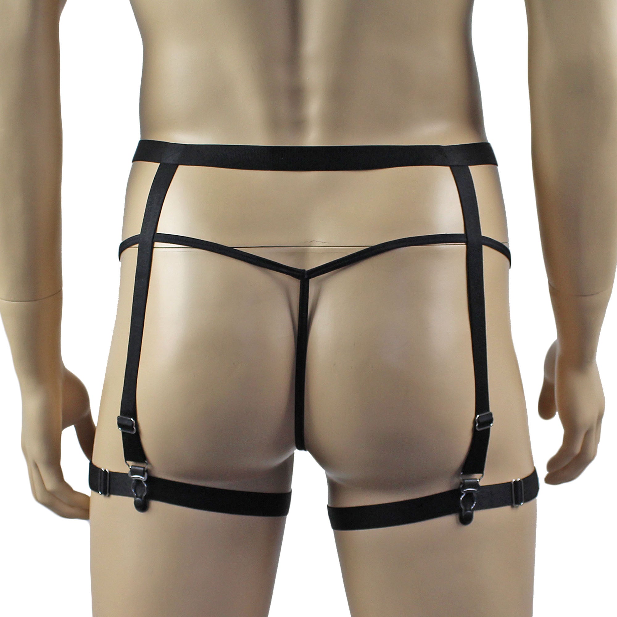 Unisex Zoe Garterbelt, Detachable Adjustable Leg Garters Black