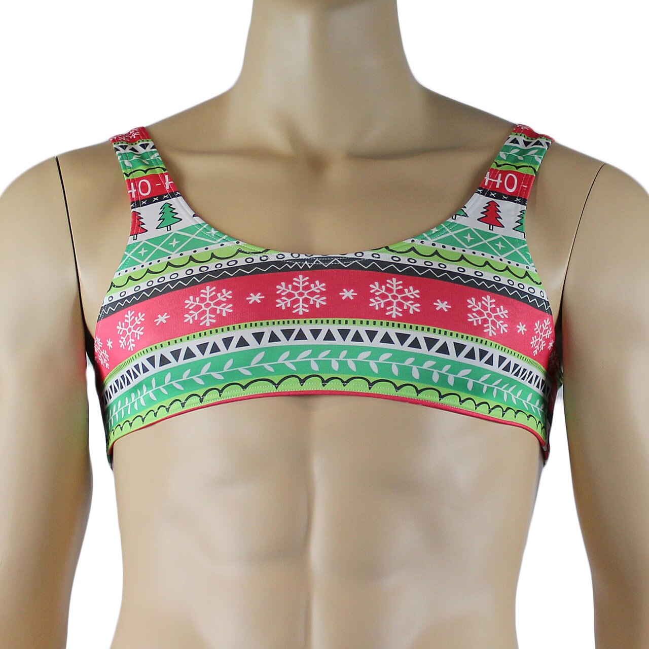 Christmas Gift Wrap Mens Crop Top Bra & Boxer Shorts Xmas Underwear