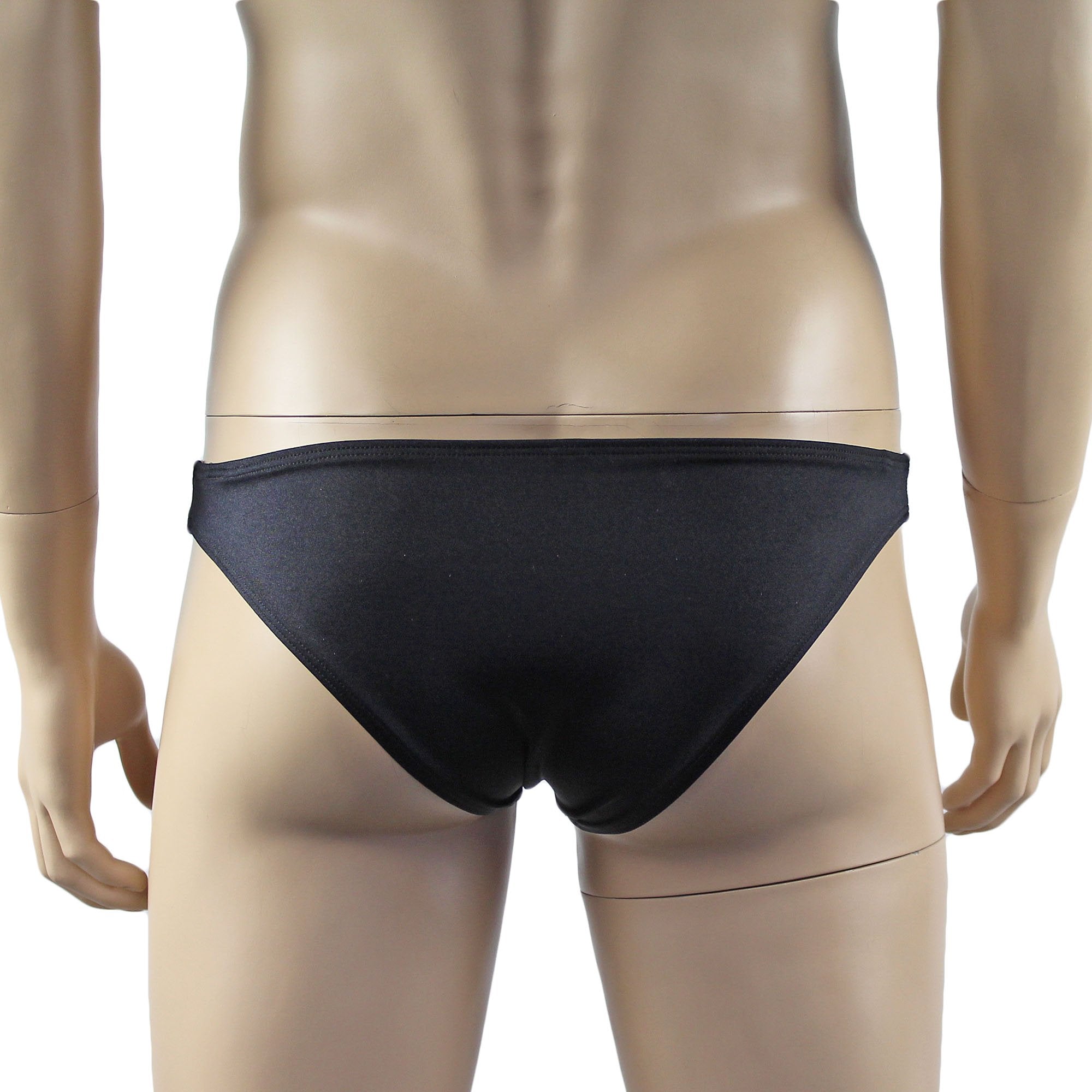 Mens Isabel Panty Stretch Spandex & Lace Bikini Brief with Sexy Back Black and Pink Lace