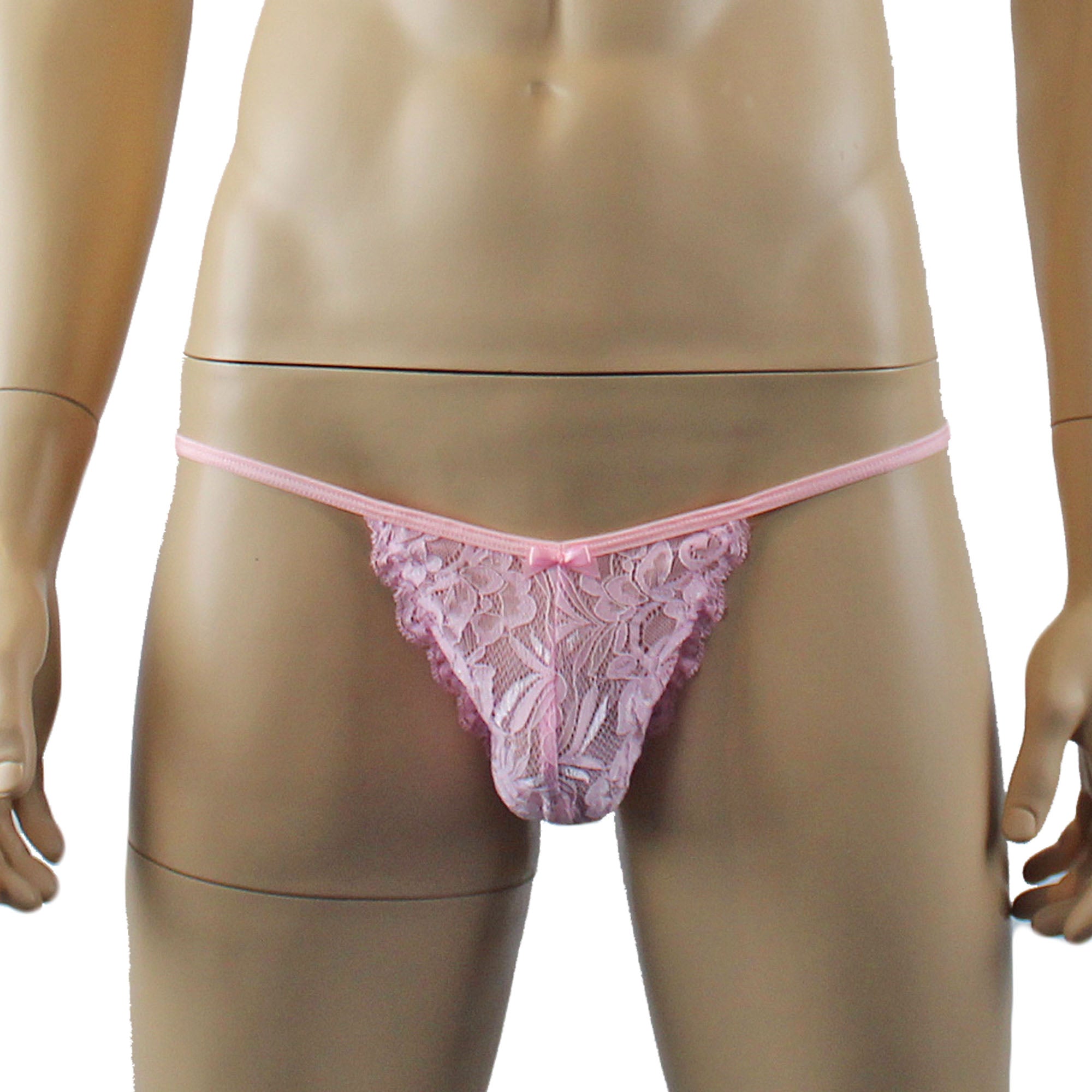 Mens Kristy Lingerie Lace Bra Top BR04G and Lace Panty Light Pink