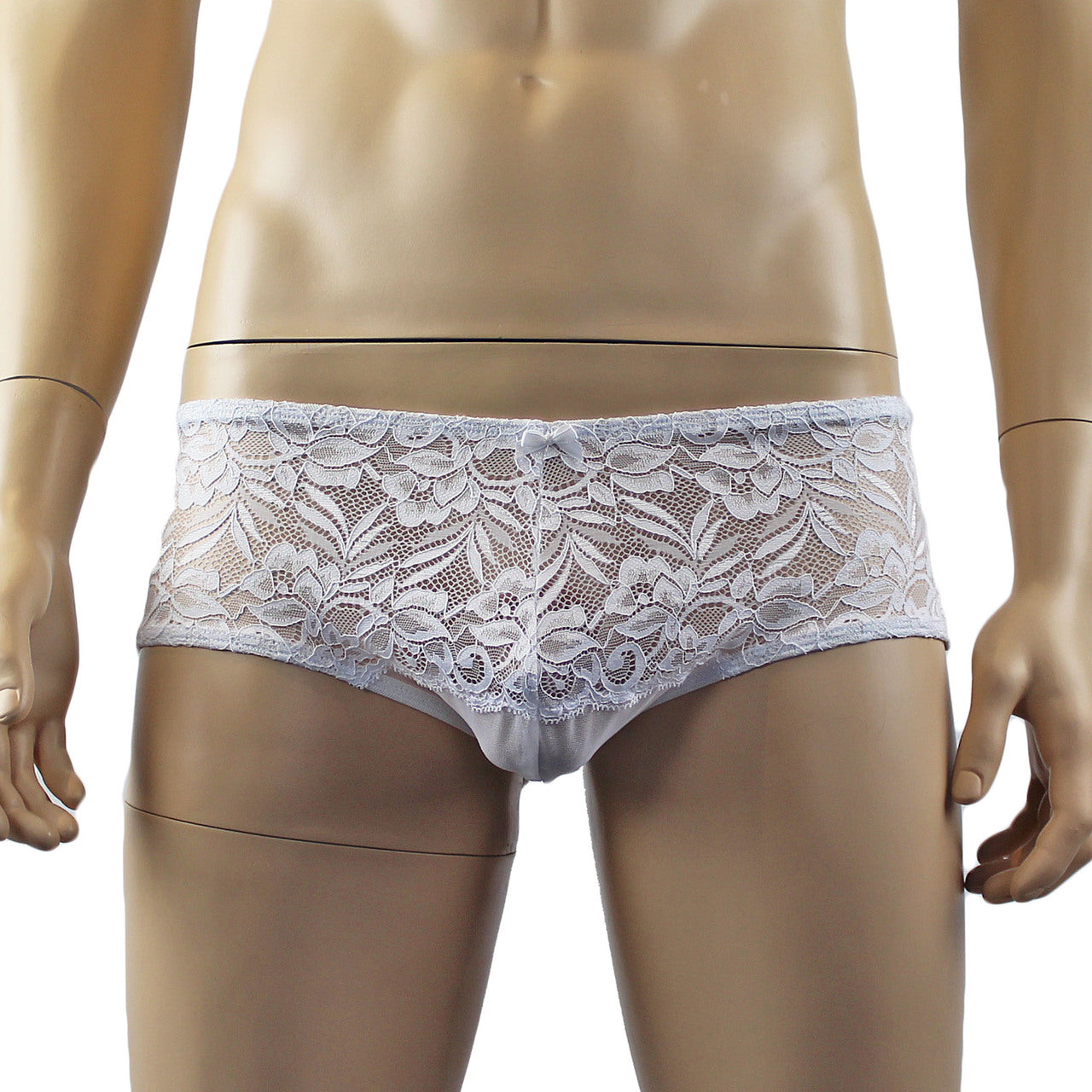 Mens Kristy Sexy Lace Camisole Top and Panty Brief White