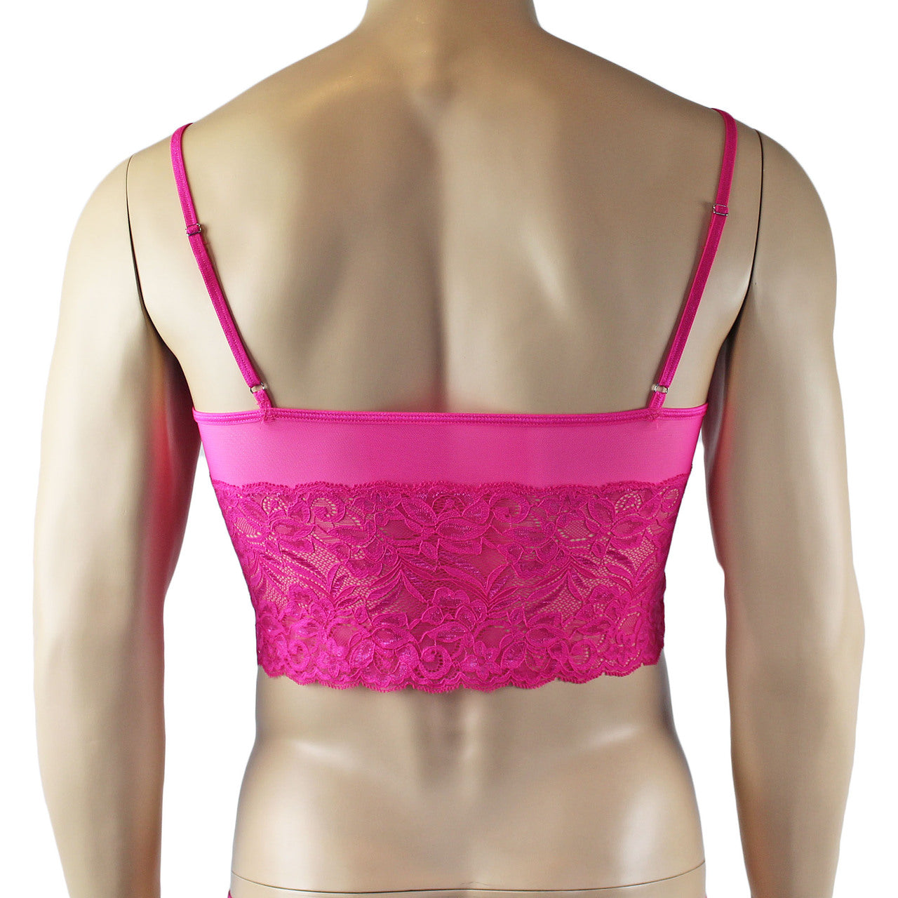 Mens Kristy Sexy Lace Camisole Top Male Lingerie Hot Pink