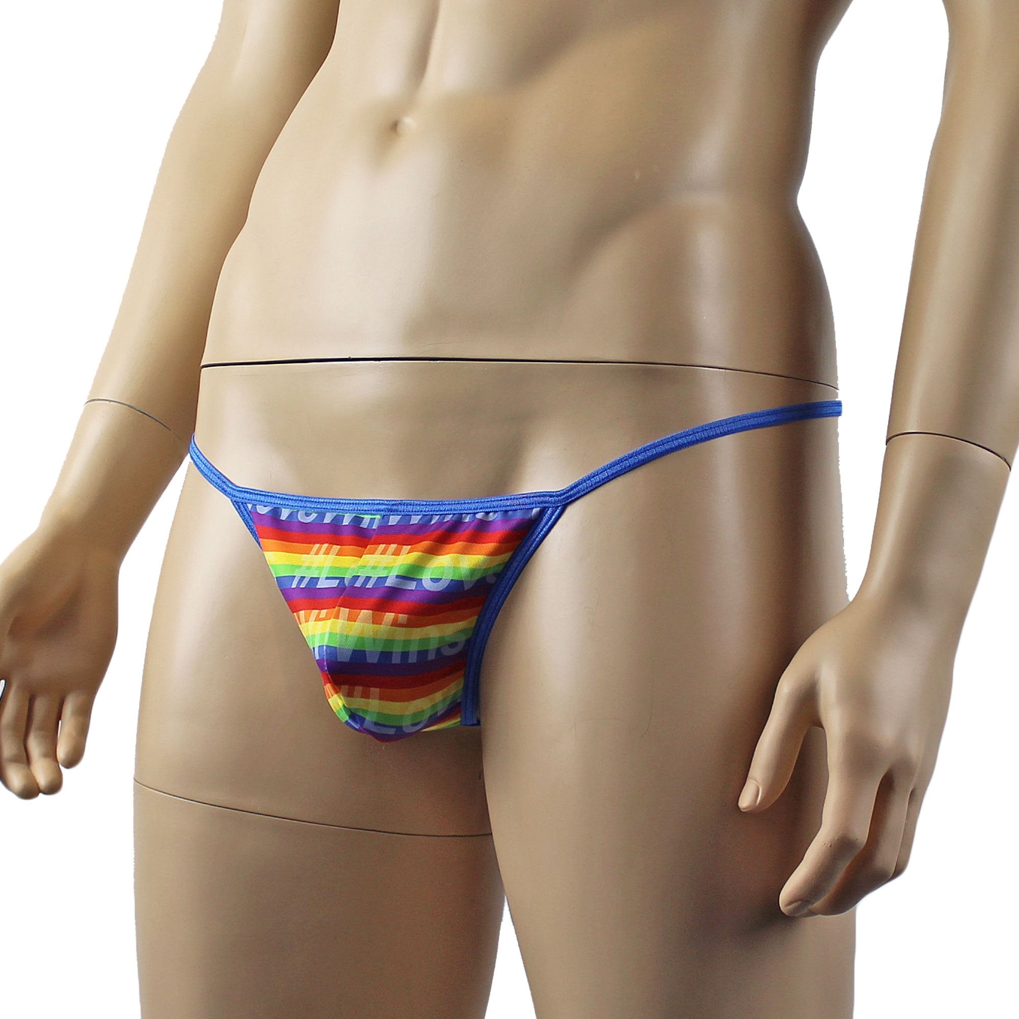 Gay Pride Love Wins Mens Rainbow G string Pouch Underwear